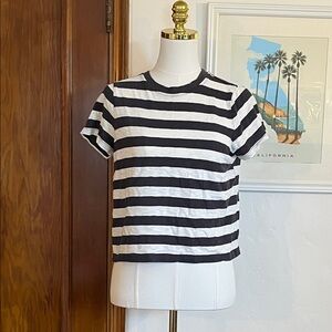Marine Layer Charcoal and Cream Striped Shirt